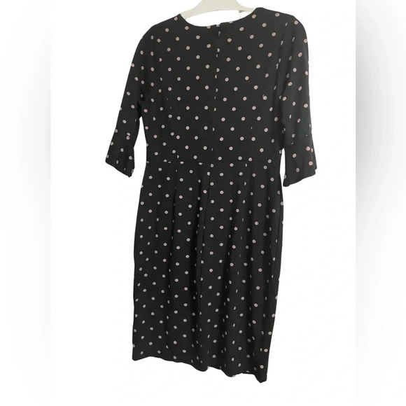 NEW Old Navy Black Gray Polka Dot Ponte Sheath Bell Ruffle Sleeve Dress Medium - Picture 4 of 6